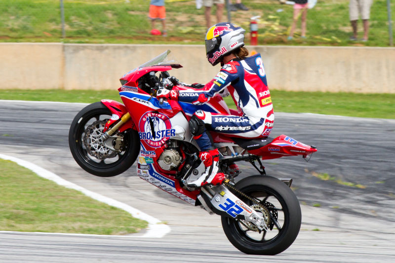 Jake Gagne on the Honda CBR1000RR SP2 at Road Atlanta. Image credit: Erik Schelzig